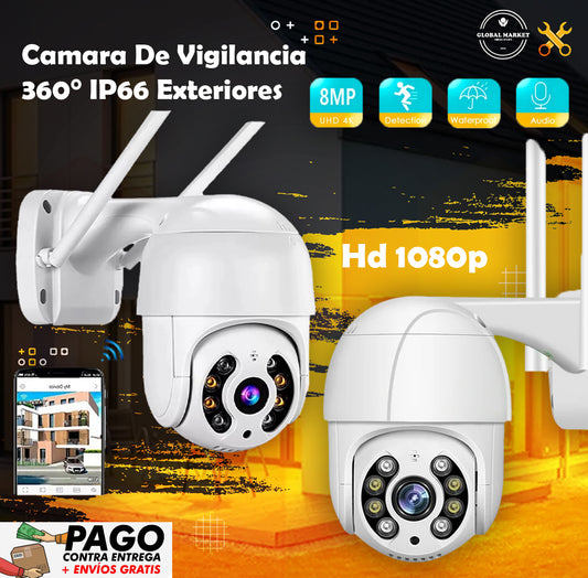 Camara De Vigilancia Wifi Full Hd 1080p 360° Ip Exteriores