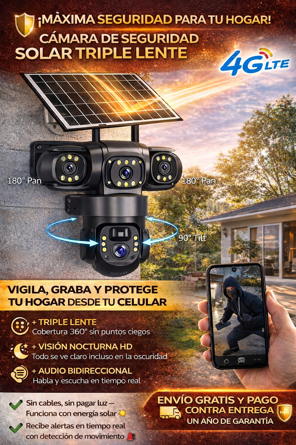 CAMARA TRIPLE LENTE  SOLAR