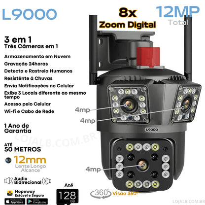 CAMARA  SE SEGURIDAD   TRIPLE LENTE A  PRUEBA  DE AGUA Y POLVO