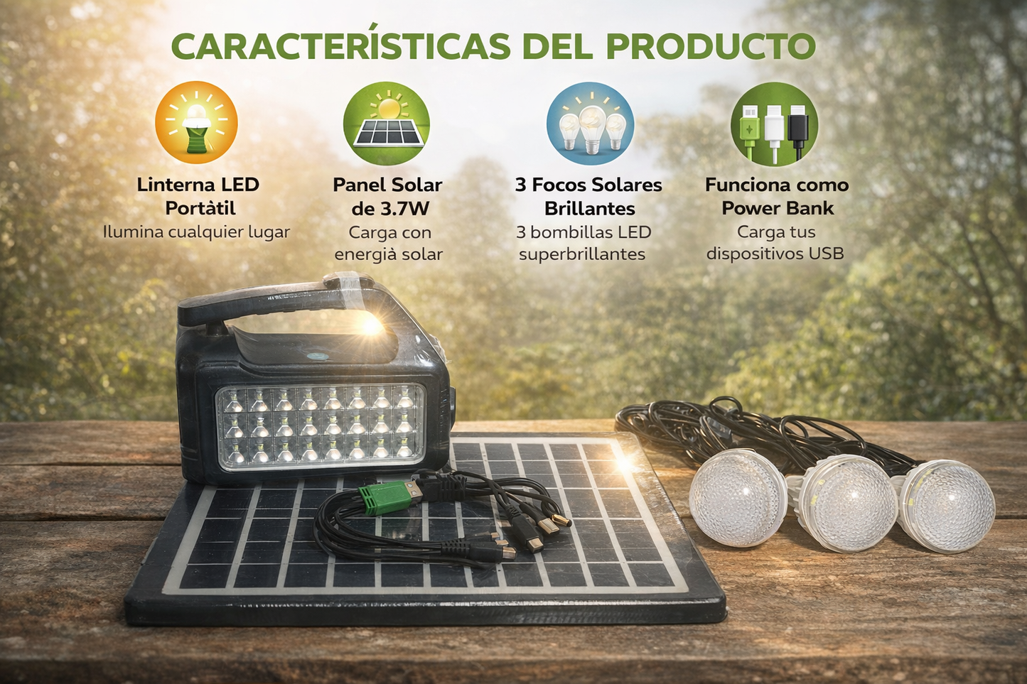 KIT SOLAR DE 3 FOCOS