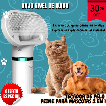 Secador De Pelo Peine Para Mascotas 2 En 1