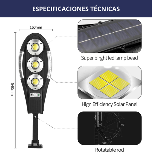 LAMPARA SOLAR  RAQUETA  DE  400 WATTS