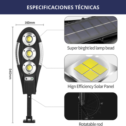 LAMPARA SOLAR  RAQUETA  DE  400 WATTS